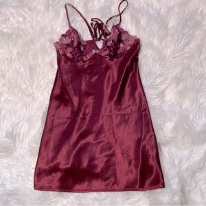 Just Shirley red embroidered‎ lingerie slip size L